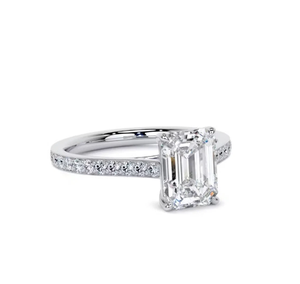 10k or jaune, or rose et or blanc taille émeraude laboratoire cultivé diamant bague de mariage taille émeraude diamant bague de fiançailles cadeau pour - Product Image 3