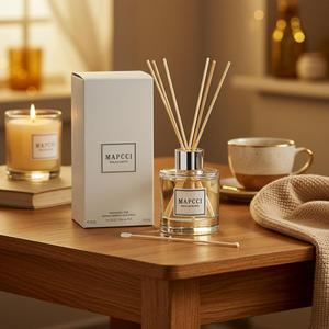 Diffusore di profumo per la casa profumo di olio essenziale di vetro trasparente bottiglia di forma rotonda con Logo personalizzato per la confezione regalo - Product Image 3