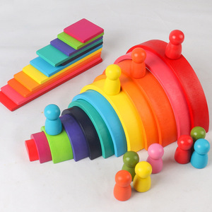 Juego <span class=keywords><strong>de</strong></span> Bloques <span class=keywords><strong>de</strong></span> Construcción <span class=keywords><strong>de</strong></span> Arcoíris <span class=keywords><strong>de</strong></span> <span class=keywords><strong>Madera</strong></span> Montessori RIZON con Tableros Semicirculares y Osos <span class=keywords><strong>de</strong></span> Equilibrio, Juguete Educativo Waldorf - Product Image 4