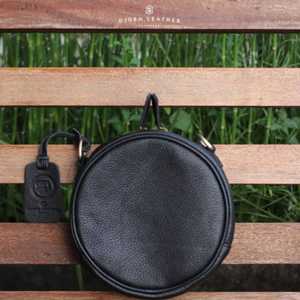 Premium Round <b>Crossbody</b> Bag Compact & Stylish Genuine Leather Circle <b>Purse</b> with Adjustable Strap Minimalist Design for Women - Product Image 4