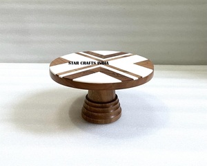 Support à gâteau créatif en résine et en bois Support à gâteau moderne pour salon Plateau à gâteau Décoration de thé de l'après-midi Support à cupcakes - Product Image 2