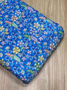 Chinon Breathable Dyed Position Print Heavily Embroidered Flower Design Embroidery Fabric for <b>Girls</b> Top - Product Image 2