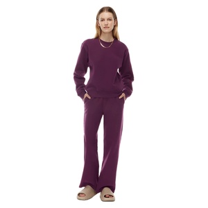 100% coton luxe Streetwear surdimensionné personnalisé brodé pull pull col rond 2025 Couple sweat femmes - Product Image 4