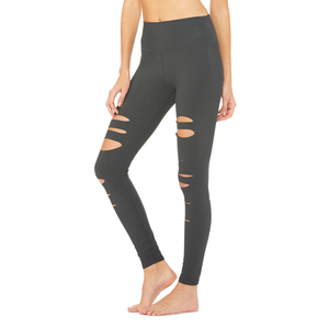 Leggy Custom Gym Fitness Wholesale Pants Slim Fitness <b>Legging</b> High-Waist Ripped Yoga Workout Women <b>Legging</b> Running Leggy - Product Image 4