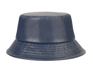 Chapeau seau en cuir véritable personnalisé OEM pour hommes et femmes Chapeau seau vierge imperméable au prix d'usine - Product Image 3