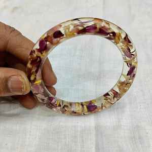 Brazaletes de Resina de Joyería de Moda, Brazaletes de Resina Hechos a Mano en Capas con Brillo Multicolor Verde, Negro, Blanco, Naranja, Marrón y Amapola - Product Image 2