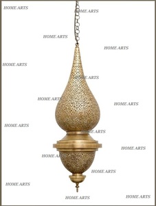 Metal Gold Plated Hanging Lantern Customized Size And Shape <b>Moroccan</b> <b>Decorative</b> Lantern For Sale - Product Image 3
