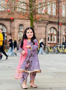 Designer indien gargetta dhoti Kurti pour filles bébé rose avec belle broderie travail à la mode Festival fête porter - Product Image 3