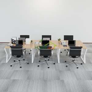 MConcept HBMC016 6-Piece Contemporary <b>Desk</b> Cluster 360x120 Steel Legs Melamine Assembly Required for Bedroom/Office Furniture - Product Image 2