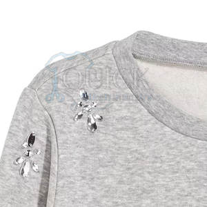 OEM invierno poliéster/algodón mezcla logotipo personalizado strass sudaderas-bajo MOQ alta calidad en stock - Product Image 4