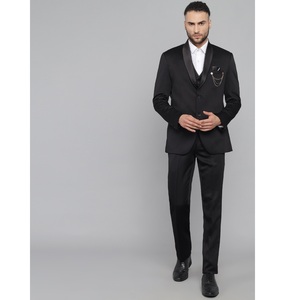 Costume trois pièces noir élégant pour hommes, idéal pour les mariages, les bals et les événements professionnels, disponible en gros. - Product Image 1