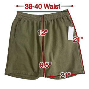 กางเกงขาสั้นผ้าฟลีซแบบลำลองสำหรับผู้ชายเอวยางยืดมีกระเป๋าสองข้างทำจากผ้าฝ้ายโพลีเอสเตอร์สำหรับผู้ใหญ่ - Product Image 3