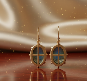 Pendientes de Labradorita de 10*14 mm con Circonita Cúbica para Mujer, Plata de Ley 925, Chapado en Oro de 18K, Joyería de Piedras Preciosas Colgantes, Regalo - Product Image 3