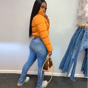 Mode manteaux chauds automne hiver décontracté CoatBomber doudoune pour dames femmes veste de couleur unie - Product Image 3