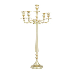New Arrival 5 Arm Metal <b>Candelabra</b> Shiny Gold Plated for Wedding Christmas Party Decoration Floor <b>Candelabra</b> - Product Image 1