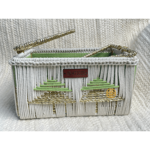 10x6x6 Inch Woven Storage Organizer Recycled <b>Plastic</b> and Cotton <b>Basket</b> with Tree Design - Product Image 3