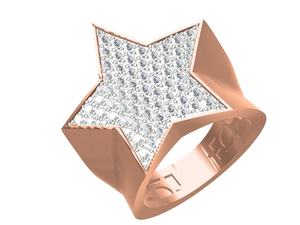 แหวนเพชรสำหรับผู้ชายสไตล์ฮิปฮอปหรูหรา14kt 18kt ทองสไตล์ยุโรปแบบอเมริกัน - Product Image 6