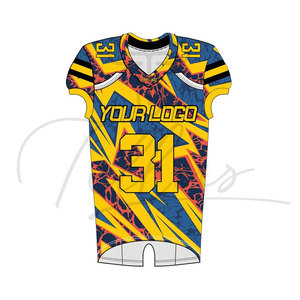 Uniforme de Fútbol Americano Personalizado de Alta Calidad, 100% Poliéster, Manga Corta, Talla Grande, Ropa de Equipo, Anti-UV, Secado Rápido, Unisex - Product Image 1