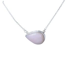 925 argent Sterling mode rose opale chaîne pendentif bijoux faits à la main octobre pierre de naissance pierre naturelle cadeau pour noël - Product Image 1