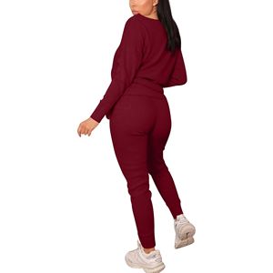 Chándal personalizable de 2 piezas de invierno para hombre, 100% de algodón, camisetas de manga larga tejidas transpirables y pantalones para correr - Product Image 6