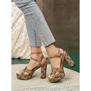 Sandalias de Plataforma Retro con Tacón Cuadrado, Punta Abierta, con Cordones, Cómodas, que Aumentan la Altura, Ideales para el Verano - Product Image 2