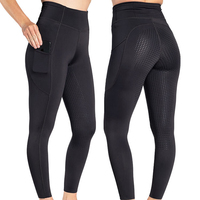 Pantalones de equitación para mujer con presillas para cinturón, botones, tejido transpirable, agarre de silicona, elásticos en cuatro direcciones, tipo jodhpur.