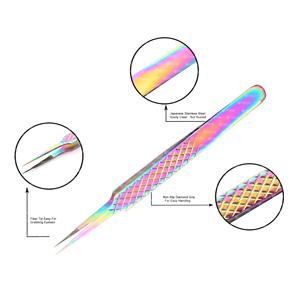 Pince à cils individuelle de type A avec logo personnalisé en acier inoxydable avec pointe pointue pour l'extension des cils et le ramassage des cils - Product Image 1