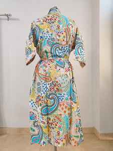 Robes kimono 100% coton, magnifiques robes kimono en coton, robes kimono indiennes en coton à motifs floraux, best-seller, cadeaux pour elle et lui, vêtements de détente - Product Image 5