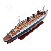 C016 - Maquette de bateau en bois OMH Titanic peinte L60 - Décoration d'intérieur durable d'origine vietnamienne