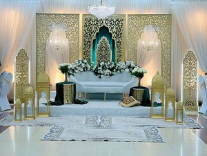 Gran recepción noche escenario vela decoración de pared brillante nuevo estilo recepción escenario estilo único vela pared para escenario de boda - Product Image 6