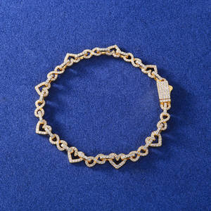 Exquisito 8mm Iced Moissanite Diamond Bracelet 925 Sterling Silver Tone Heart Mixed Infinity Link Jewelry Gifts - Product Image 3