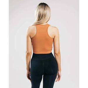 Camiseta sin mangas de LICRA 94% algodón para mujer, Top corto sin mangas con escote, espalda cruzada, línea larga, ajustado, transpirable, 6% - Product Image 3