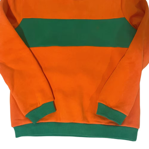 เสื้อสเวตเชิ้ตคอกลมผ้าโพลีเอสเตอร์/คอตตอนสำหรับผู้หญิง สีเขียวป่า ทรงโอเวอร์ไซส์ ปักลายเชนิลล์ตัวอักษรสีส้มที่แขนเสื้อ เหมาะสำหรับฤดูหนาว - Product Image 6