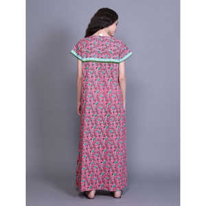 Peignoir 100 % coton pour femme avec poche latérale, imprimé, durable, taille élastique et cordon de serrage, personnalisable pour usage domestique - Product Image 5