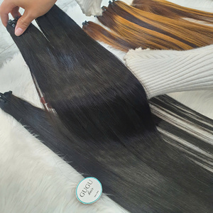 Extensiones de Cabello Humano Remy Virgen, Tejido a Máquina con Doble Trama, Estilo Liso Sedoso, Cabello Vietnamita Virgen (Colores Naturales Piano) - Product Image 3