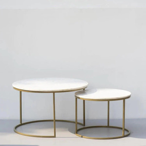 Ensemble de tables doubles rondes Design élégant et pratique pour votre maison Ensemble de tables doubles rondes de luxe Accent élégant - Product Image 5