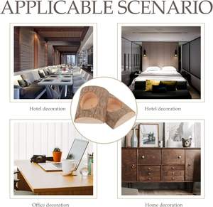 Portavelas de madera, 2 uds., candelabro votivo de madera con tocón, candelabro de pilar para centro de mesa de boda, boda - Product Image 3