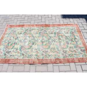 Tapis turc à accents marocains 3,6x6,3 pi (109x193 cm), tapis vintage marocain rouge - Product Image 3