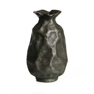 Modern European Design Home Decorative <b>Textured</b> Irregular Shape Metal Flower Vase Fancy Design with Customization Available - Product Image 1