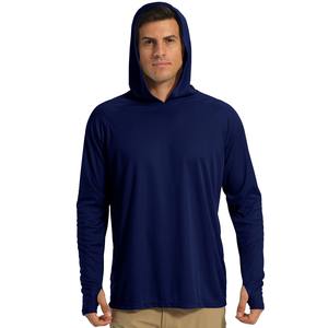 เสื้อตกปลาแขนยาวแบบมีฮู้ดสำหรับตกปลาเสื้อ UPF50ตกปลาผ้าดูดความชื้นป้องกันแสงแดดออกแบบโลโก้ของคุณได้ตามที่ต้องการ - Product Image 4