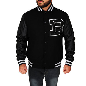 Chaquetas Varsity para Hombre de Primera Calidad con Cuello Alto, Disponibles en Diferentes Colores, Servicio OEM ODM, Chaquetas Varsity de Béisbol para Hombre - Product Image 1