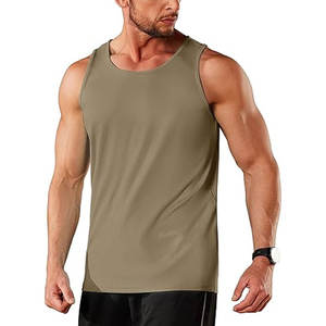 Camiseta sin mangas de algodón para hombre, camiseta sin mangas de gimnasio de verano para entrenamiento en blanco sólido - Product Image 2