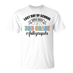Dernier jour d'école 2024 2025 T-shirt avec autographes de la 3ème année - Product Image 3