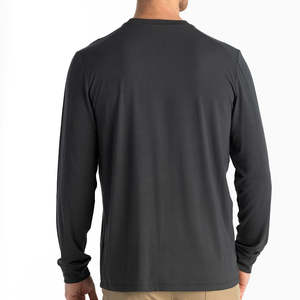 T-shirt à manches longues décontracté pour hommes couleur personnalisée col en O T-shirt à manches longues pour hommes à la mode respirant coupe ajustée t-shirts de pêche - Product Image 2