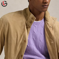Blouson Bomber Moto en Cuir GLOBAL LEATHER 2025 de Haute Qualité, Style Motard, Personnalisé, en Cuir Noir, Daim et Toile, Col Montant, Hiver, Fermeture Éclair, pour Homme