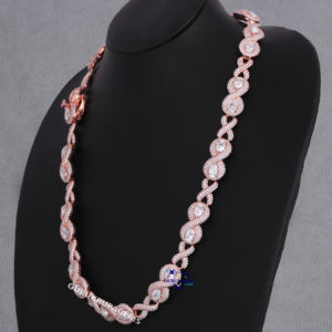 Chaîne Hip Hop en Argent Sterling 925 Plaqué Rhodium avec Diamants Moissanite Scintillants pour Cadeau d'Anniversaire Unisexe - Product Image 2