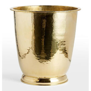 Vente en gros pot de fleurs martelé en laiton plaqué ligne unique design de maison de luxe pour plantes et fleurs - Product Image 6