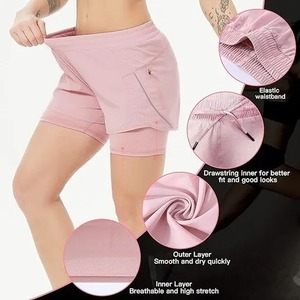 Women's <b>Shorts</b> Sport Yoga <b>Shorts</b> Quick Drying Lightweight Outdoor Fitness Training Running <b>Shorts</b> <b>With</b> <b>Zipper</b> <b>Pocket</b> - Product Image 1