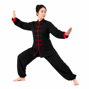 Uniforme de Wing Chun en coton et lin, vêtements de Kung Fu unisexes pour adultes, costume d'entraînement aux arts martiaux, col mandarin, boutons grenouille - Product Image 4