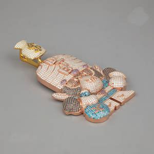 Pendentif Hip Hop pour homme en or rose 10 carats, design personnalisé, diamant de laboratoire de 12 carats, idéal pour un cadeau, vente chaude - Product Image 4